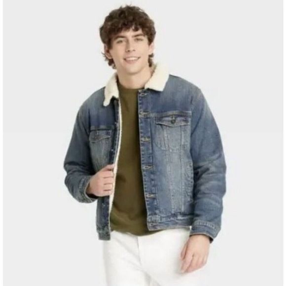 Goodfellow & Co Other - Men's Sanford Wash Sherpa Lined Denim Trucker Jacket - Goodfellow & Co. NWT XL